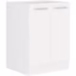 ATLAS Meuble bas 2 portes - Décor blanc - L60 x P52 x H82 cm - Plan de travail non inclus
