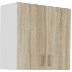 Meuble Haut Sara - 2 Portes - Décor Chene Sonoma - L80xp31xh71,5 Cm - Fabriqué En Pologne
