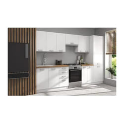 ATLAS Cuisine complete 8 éléments - Décor blanc - L300 x H52 x H82 cm - Plan de travail non inclus