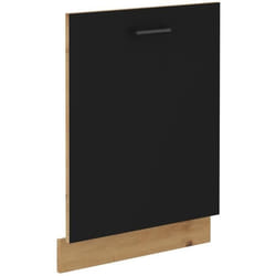 MODENA - Façade lave-vaisselle + plinthe - 60 x 52 x 82 cm - Chêne artisan / Noir mat
