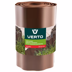 Verto Obrzee do trawnikow 20 cm x 9 m brzowe, Rouleau de bordure de jardin, Plastique, Marron, 200 mm, 9000 mm, 1 pièce(s)