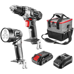 Ensemble d'outils électriques sans fil : perceuse-visseuse, lampe de poche, sac, batterie Energy+ 18V, Li-Ion 2.0Ah, chargeur