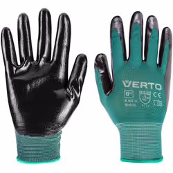 Gants de jardinage universels VERTO (réf. 97H151) avec poignets et revêtement en nitrile, en tissu respirant. Le revêtement e ...
