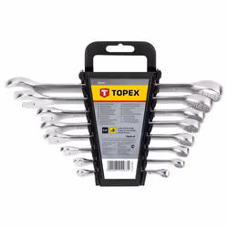 Clés mixtes - TOPEX - 35D756 - 6-19 mm - Acier au chrome-vanadium - Jeu de 8 pièces