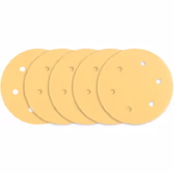 Disques abrasifs Velcro 225 mm, K120, lot de 5, avec 6 trous pour ponceuses GRAPHITE 59G264 et 59G265, 54H030. Ce lot contien ...