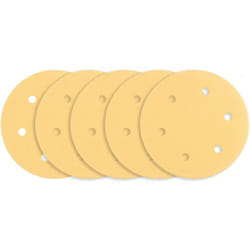 Papier abrasif velcro 225 mm, K120, 5 pièces, avec 6 trous pour ponceuses 59G264, 59G265