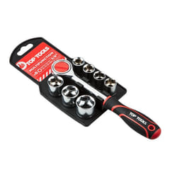 Clés à douille - TOP TOOLS - Jeu de 8 pièces - Acier chrome-vanadium - Douilles de 10 à 19 mm - 72 dents