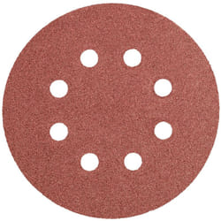 Disques abrasifs 125 mm, grain 40/60/80/100/120/240, 5 pièces avec 8 trous, corindon électrique, revêtement semi-ouvert - Graphite