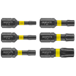 Embouts à percussion - GRAPHITE - TX10/15/20/25/30/40 - Acier S2 - 25 mm - 6 pcs