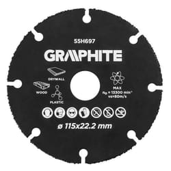 Disque à tronçonner - Graphite - V31AC-TOP-55H697 - 115 mm - Bois - Plastiques