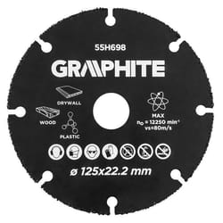 Disque à tronçonner - GRAPHITE - 125 x 222 mm - Carbure de tungstène - Pour bois et plastique