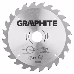 Lame de scie - Widia - 190 x 30 mm - 24 dents - Alliage dacier MN65 - Coupe grossière bois