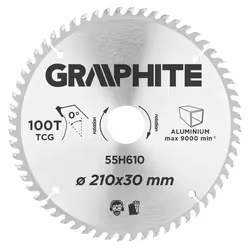 Lame de scie circulaire - Widia - 210 x 30 mm - 100 dents - Aluminium - Haute résistance