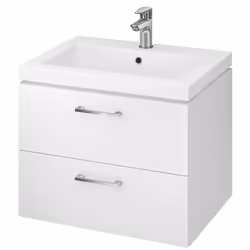 Meuble de salle de bains avec lavabo Lara Como 60 couleur : blanc matériau du meuble : panneaux agglomérées la taille du meub ...