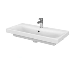 Cersanit - Moduo - Lavabo 80x38 cm, avec trop-plein, trou pour robinetterie, blanc K116-012