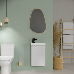 Meuble lave-mains 40x22 cm-Gain de place-Gris Clair