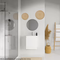 Description générale Armoire avec lavabo Moduo 50, élégante et fonctionnelle, idéale pour optimiser l'espace de votre salle d ...