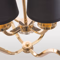 Cosmo New York Plafonnier suspendu à 4 lumières avec cadre en fil doré, E14 | Finition : Or | Matériel : Métal, Cristal, Tiss ...