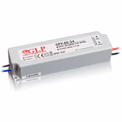 Alimentation DC24V étanche IP67 GLP. Puissance maximale 150W - 6A. Idéale pour l'alimentation de ruban à LED 24V. Tension d'e ...