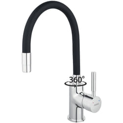 Ferro - zumba Robinet mitigeur de cuisine bec Flexible Noir