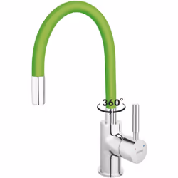 ZUMBA - ROBINET MITIGEUR DE CUISINE AVEC BEC ARTICULÉ ET FLEXIBLE BLEU VERT Existe en différents coloris : gris, noir, blanc, ...