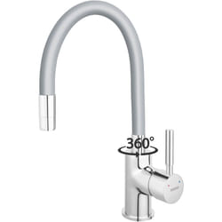 Ferro - zumba Robinet mitigeur de cuisine bec Flexible Gris