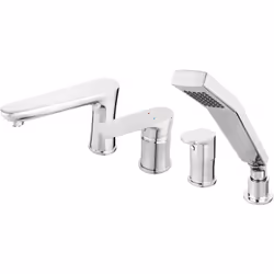 ALGEO SQUARE - ROBINET MITIGEUR ENCASTRABLE 4 TROUS BAIN + DOUCHETTE À MAIN. Les robinets et mitigeurs de la marque FERRO bén ...