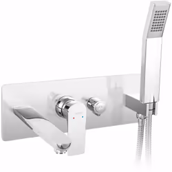 ALGEO SQUARE - ROBINET MITIGEUR ENCASTRABLE BAIN + DOUCHETTE A MAIN. Existe aussi en mitigeur (sans douchette) pour vasque /  ...