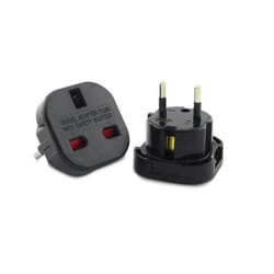Maclean MCE72 adaptateur prise d'alimentation Type C (Europlug) Type G (Royaume-Uni) Noir