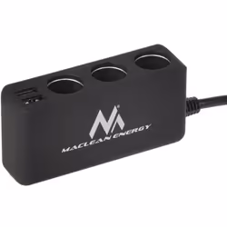 Maclean MCE117 chargeur d'appareils mobiles Smartphone, Tablette Noir Allume-cigare Auto