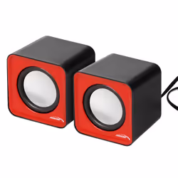 Audiocore AC870 R, 2-voies, 2.0 canaux, Avec fil, 3 W, 200 - 20000 Hz, Gris, Rouge