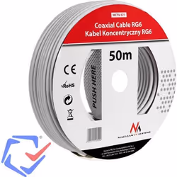 Câble coaxial satellite 1.0CCS RG6 50M Maclean MCTV-571