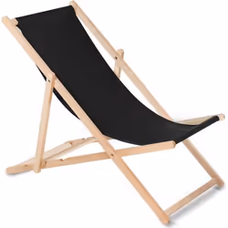 Chaise longue bain de soleil pliante à dossier réglable noir