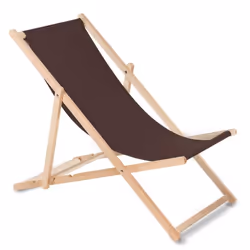 GREENBLUE Fauteuil de plage pliant en hetre brun foncé classique jardin piscine voyager