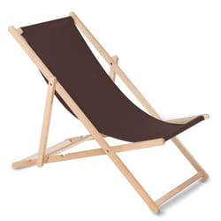 GREENBLUE Fauteuil de plage pliant en hetre brun foncé classique jardin piscine voyager