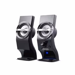 Audiocore AC805, 2-voies, 2.0 canaux, Avec fil, 3 W, 4 Ohm, Noir, Argent