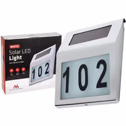 Lampe solaire LED avec numéro de maison Maclean Energy MCE172 La lampe utilise l'énergie solaire stockée dans une batterie in ...