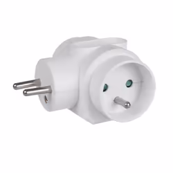 Maclean MCE213 adaptateur prise d'alimentation Type E (FR) Type F Blanc