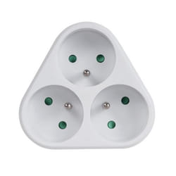 Maclean MCE214 adaptateur prise d'alimentation Type E (FR) Type F Blanc
