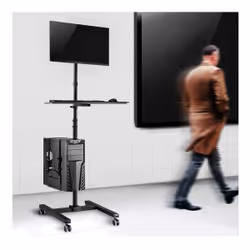 Maclean MC-793 chariot et support multimédia Noir Universel Chariot multimedia