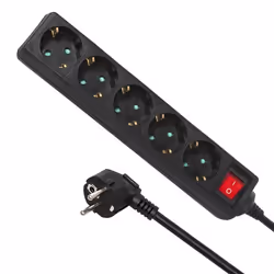 Multiprise électrique - Schuko - 5 prises - Interrupteur - 14m - Protection enfant