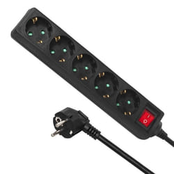 Multiprise électrique - Schuko - 5 prises - Interrupteur - 14m - Protection enfant