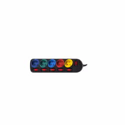 Maclean MCE204M multiprise 1,5 m 5 sortie(s) CA Intérieure Noir, Multicolore