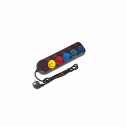 Maclean MCE204M multiprise 1,5 m 5 sortie(s) CA Intérieure Noir, Multicolore