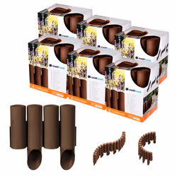 Bordure de jardin - CELLFAST - Effet bois - Plastique - Lot de 6 boites - Marron