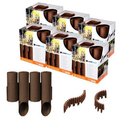 Bordure de jardin - CELLFAST - Effet bois - Plastique - Lot de 6 boites - Marron