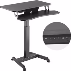 Bureau assis debout électrique noir Maclean MC-835 - Réglage de hauteur 72-122cm - Système anti-collision
