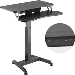 Bureau assis debout électrique noir Maclean MC-835 - Réglage de hauteur 72-122cm - Système anti-collision
