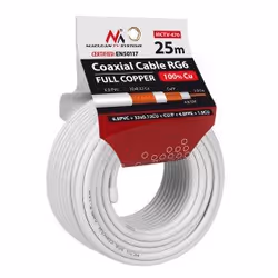Maclean MCTV-470, 25 m, RG-6/U, Blanc