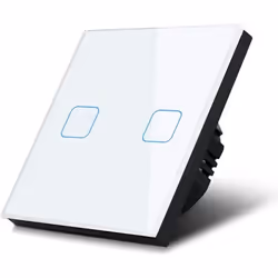 Interrupteur déclairage - Maclean - Tactile LED - Verre blanc - 2 boutons - 1000W